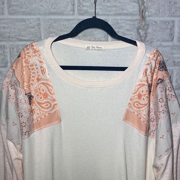 NWT MSRP $98 Free People Feelin It Embroidered Shirt Women's Size Medium - Picture 3 of 11